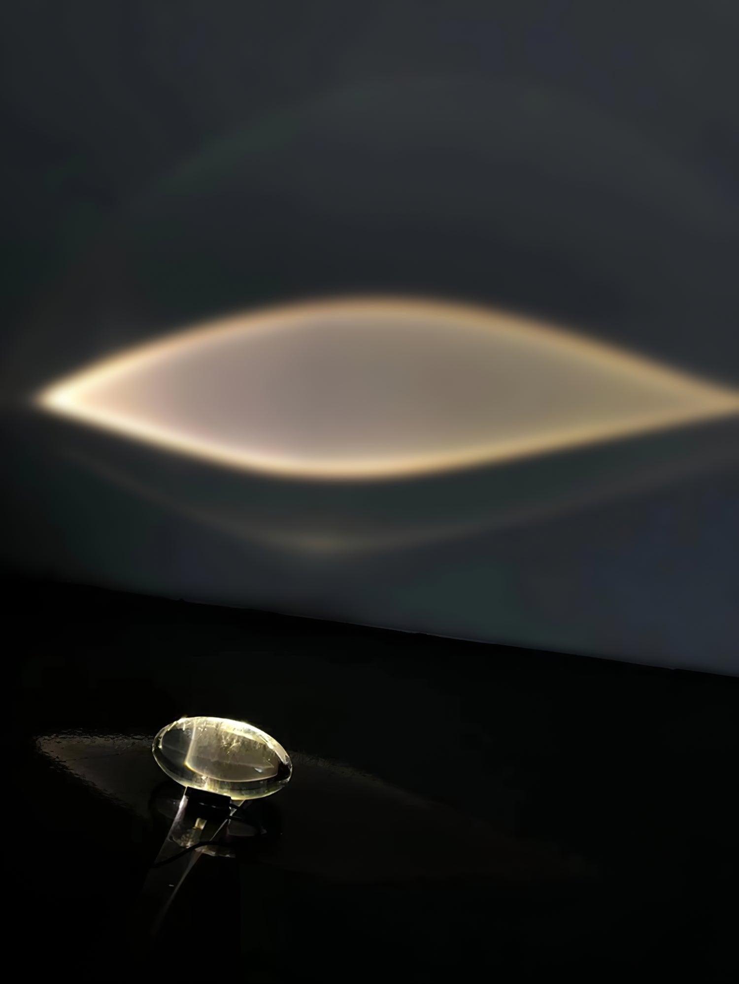 Bordlampe, Atman krystalklar glas oval, kromfod, integreret LED