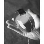 Bordlampe, Atman krystalklar glas oval, kromfod, integreret LED