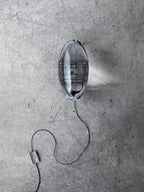 Bordlampe, Atman krystalklar glas oval, kromfod, integreret LED