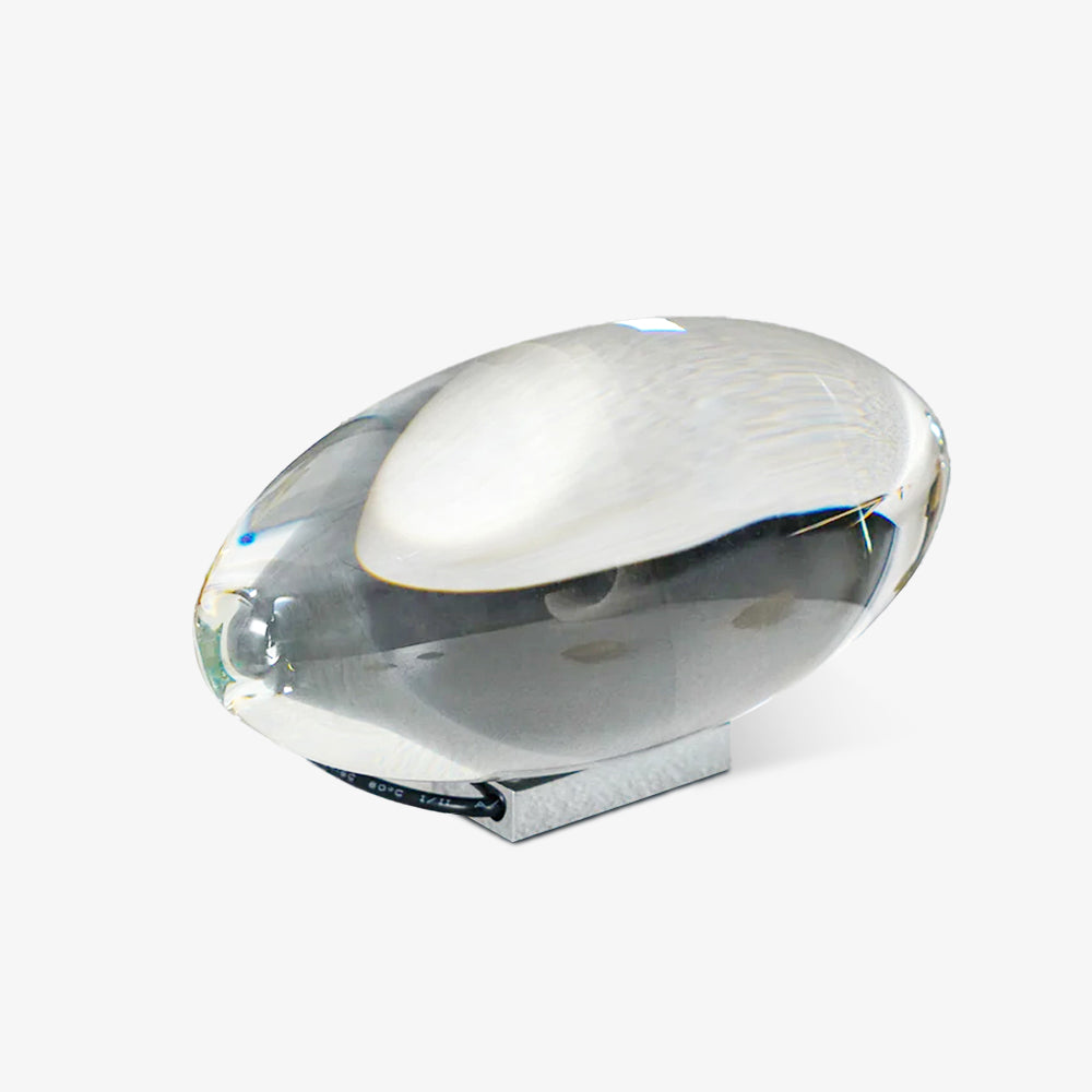 Bordlampe, Atman krystalklar glas oval, kromfod, integreret LED