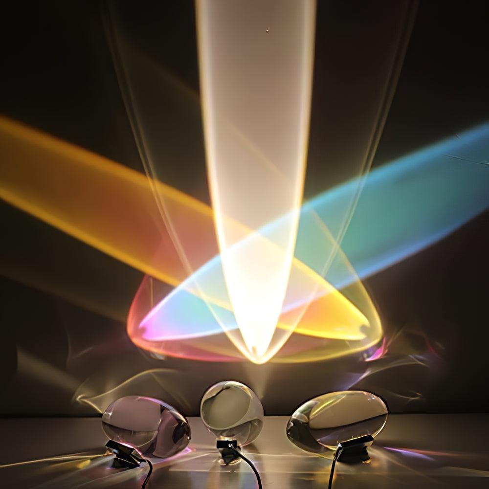 Bordlampe, Atman krystalklar glas oval, kromfod, integreret LED