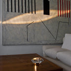 Bordlampe, Atman krystalklar glas oval, kromfod, integreret LED