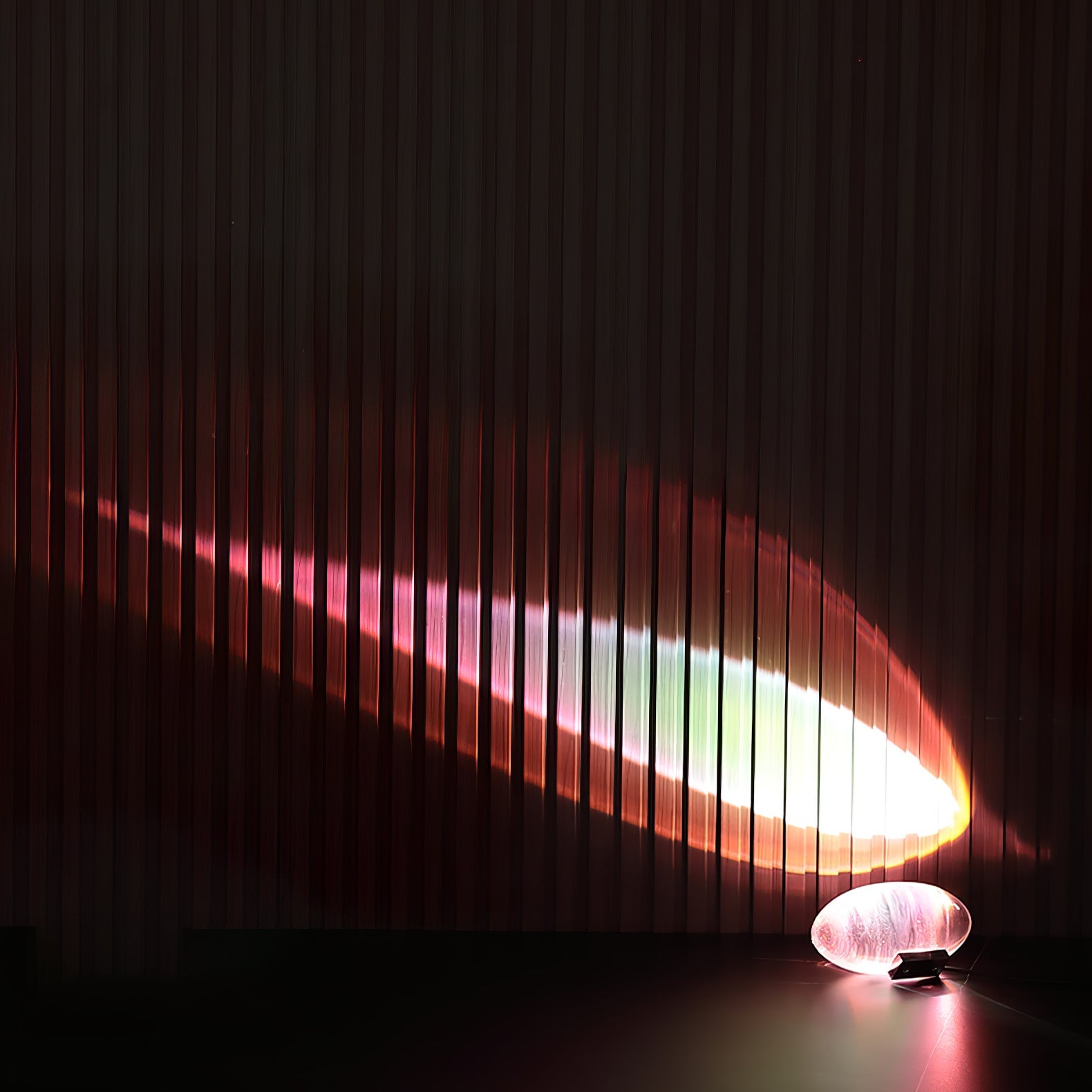 Bordlampe, Atman krystalklar glas oval, kromfod, integreret LED
