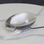 Bordlampe, Atman krystalklar glas oval, kromfod, integreret LED