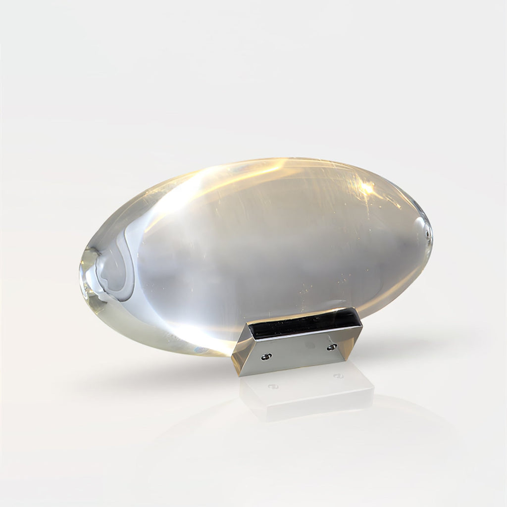 Bordlampe, Atman krystalklar glas oval, kromfod, integreret LED