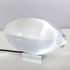 Bordlampe, Atman krystalklar glas oval, kromfod, integreret LED