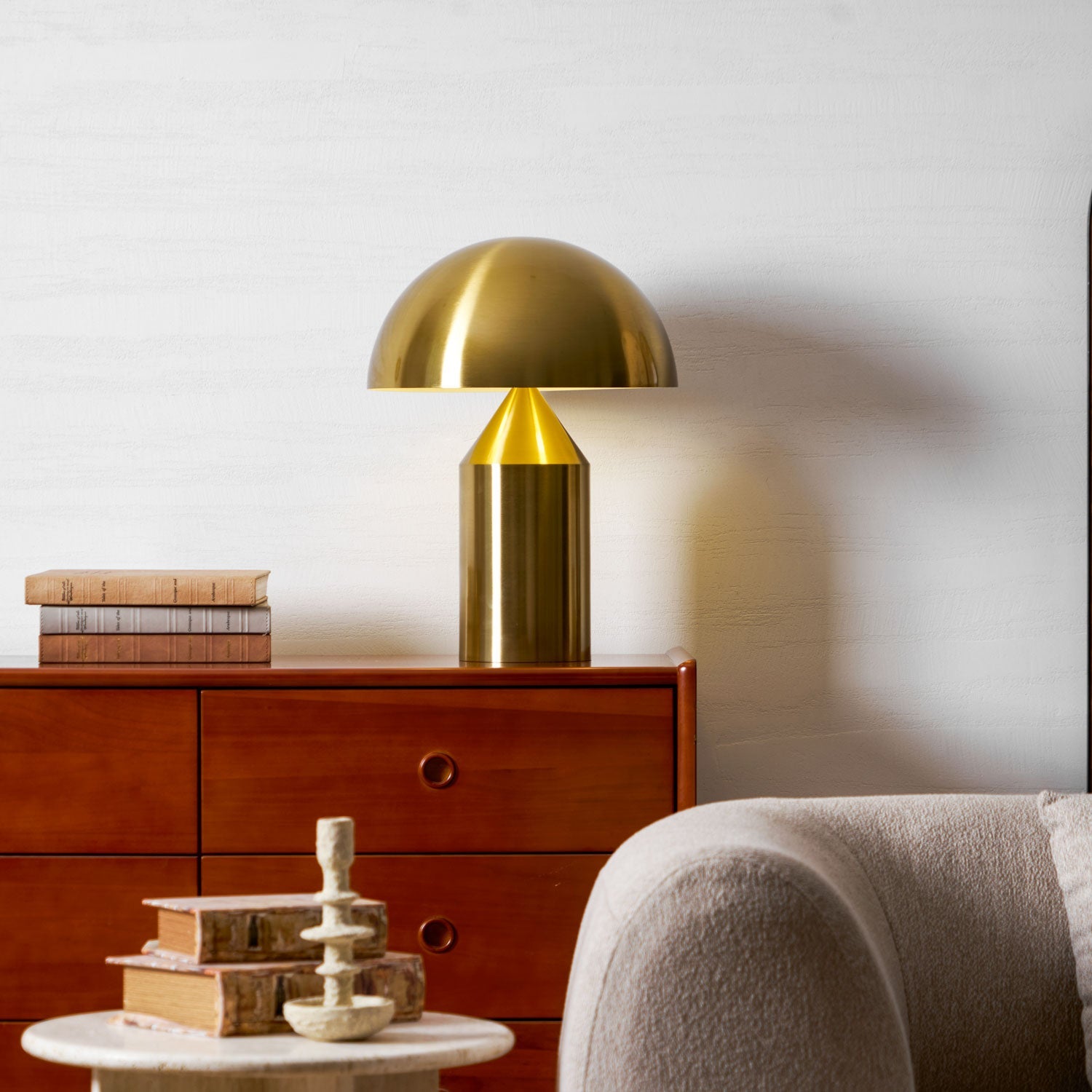 Atollo Table Lamp, Sculptural Metal, Matte or Bright Finish, G9/E14