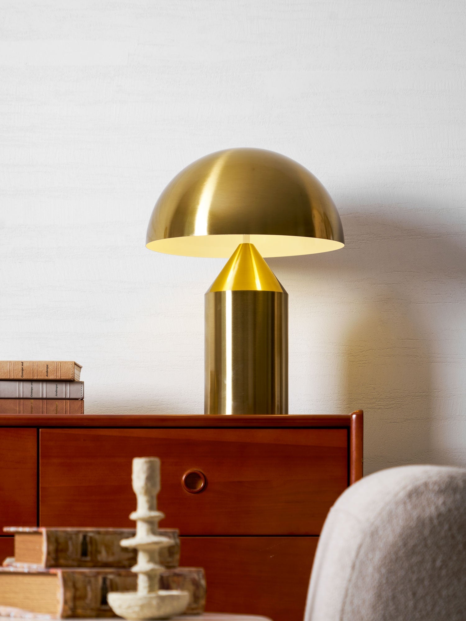 Atollo Table Lamp, Sculptural Metal, Matte or Bright Finish, G9/E14