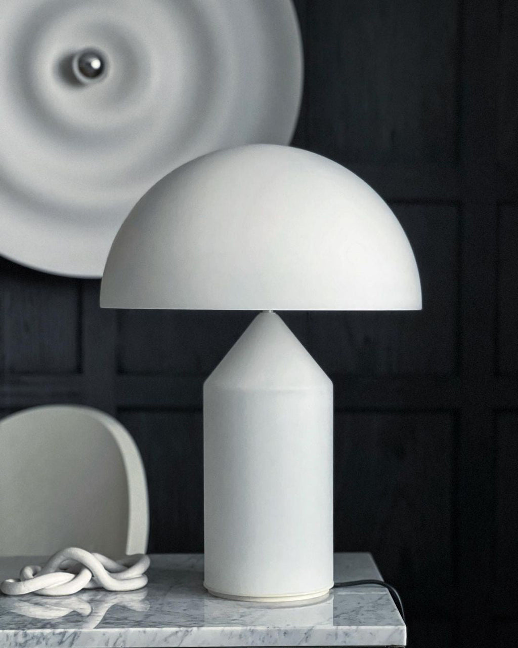 Atollo Table Lamp, Sculptural Metal, Matte or Bright Finish, G9/E14