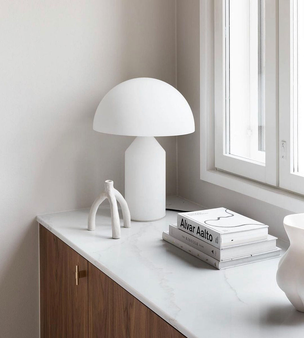 Atollo Table Lamp, Sculptural Metal, Matte or Bright Finish, G9/E14