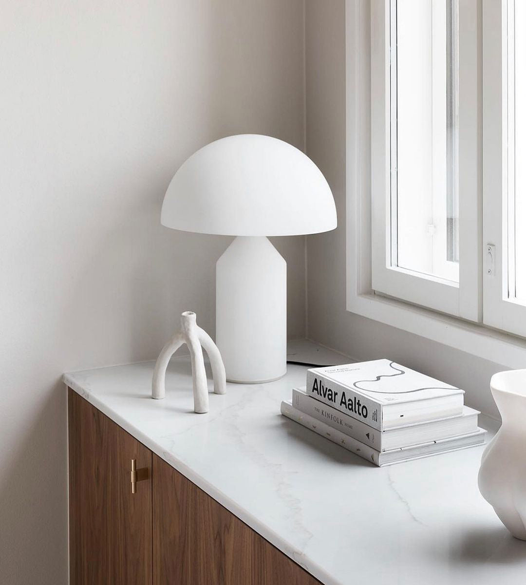 Atollo Table Lamp, Sculptural Metal, Matte or Bright Finish, G9/E14