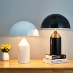 Sculptural metal table lamp styled in a living space