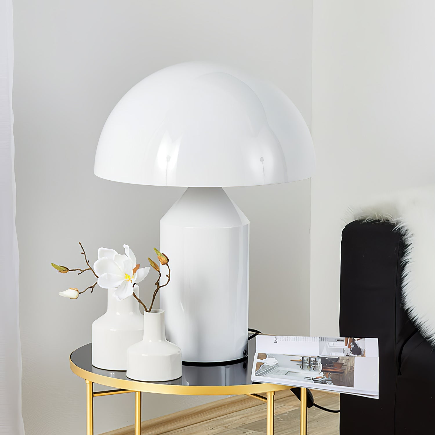 Atollo Table Lamp, Sculptural Metal, Matte or Bright Finish, G9/E14