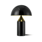 Sculptural metal table lamp in a bright white finish