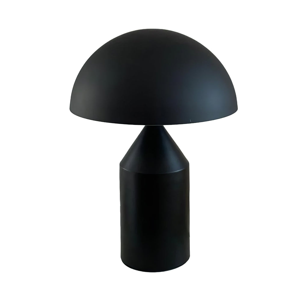 Sculptural metal table lamp in a matte white finish