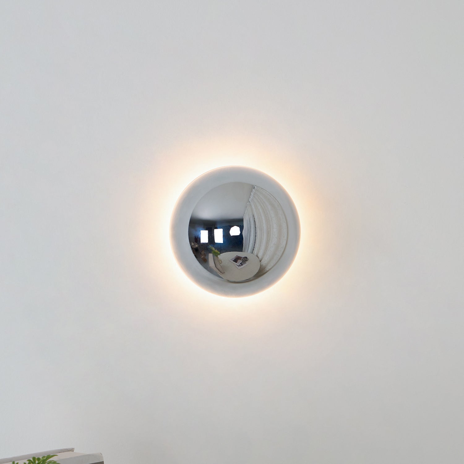 Aurum Sphere Væglampe, Spejlpoleret Metal, Integreret LED