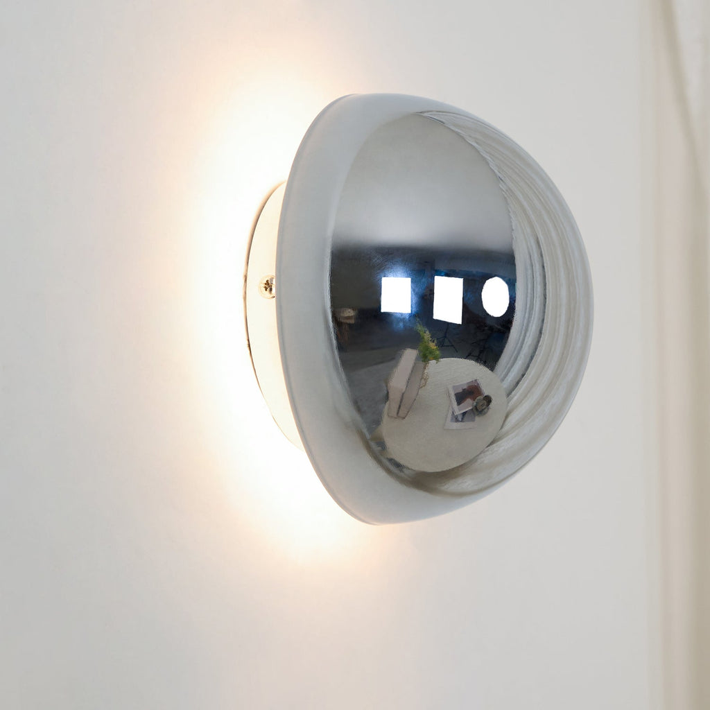 Aurum Sphere Væglampe, Spejlpoleret Metal, Integreret LED