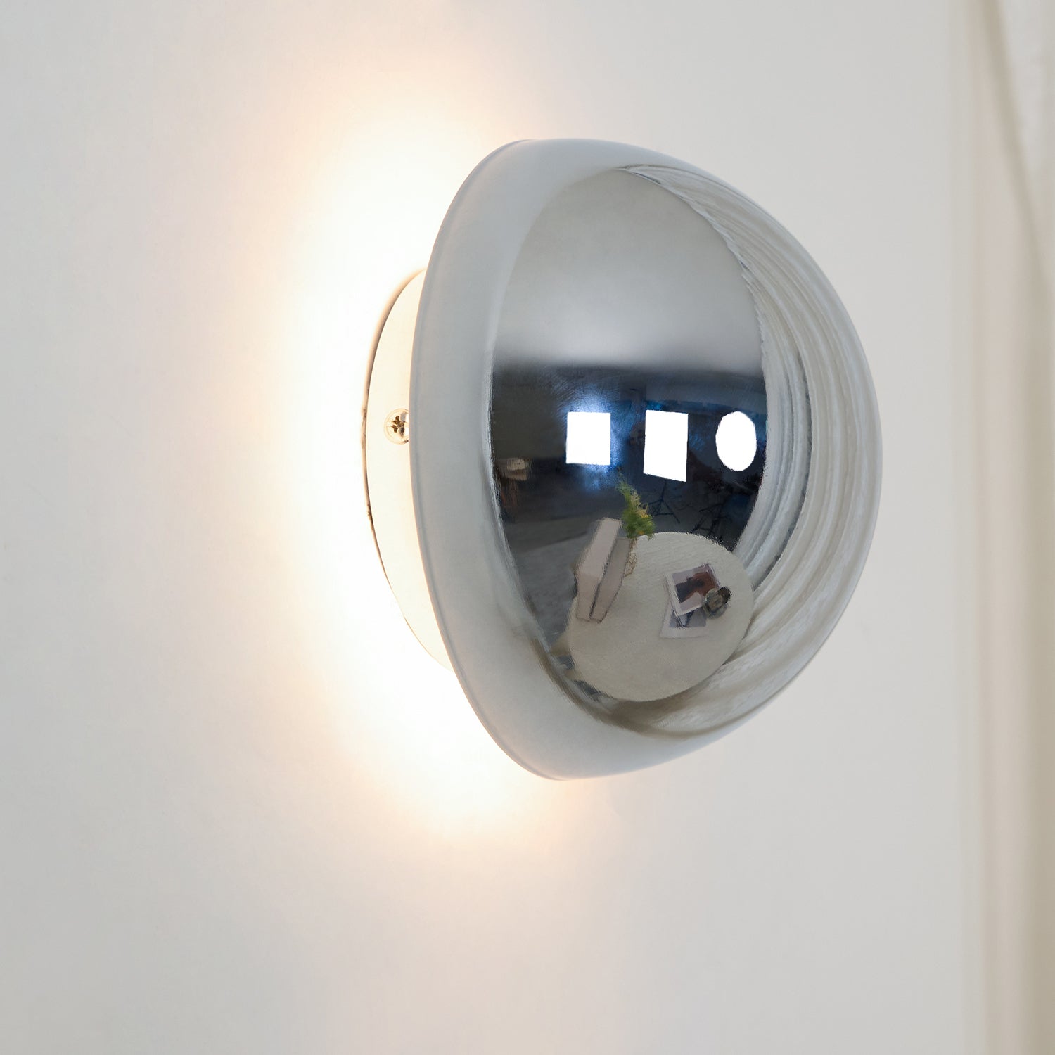 Aurum Sphere Væglampe, Spejlpoleret Metal, Integreret LED