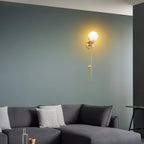 Kristy Alabaster Wall Sconce, Brass Frame, Two Heights, E14