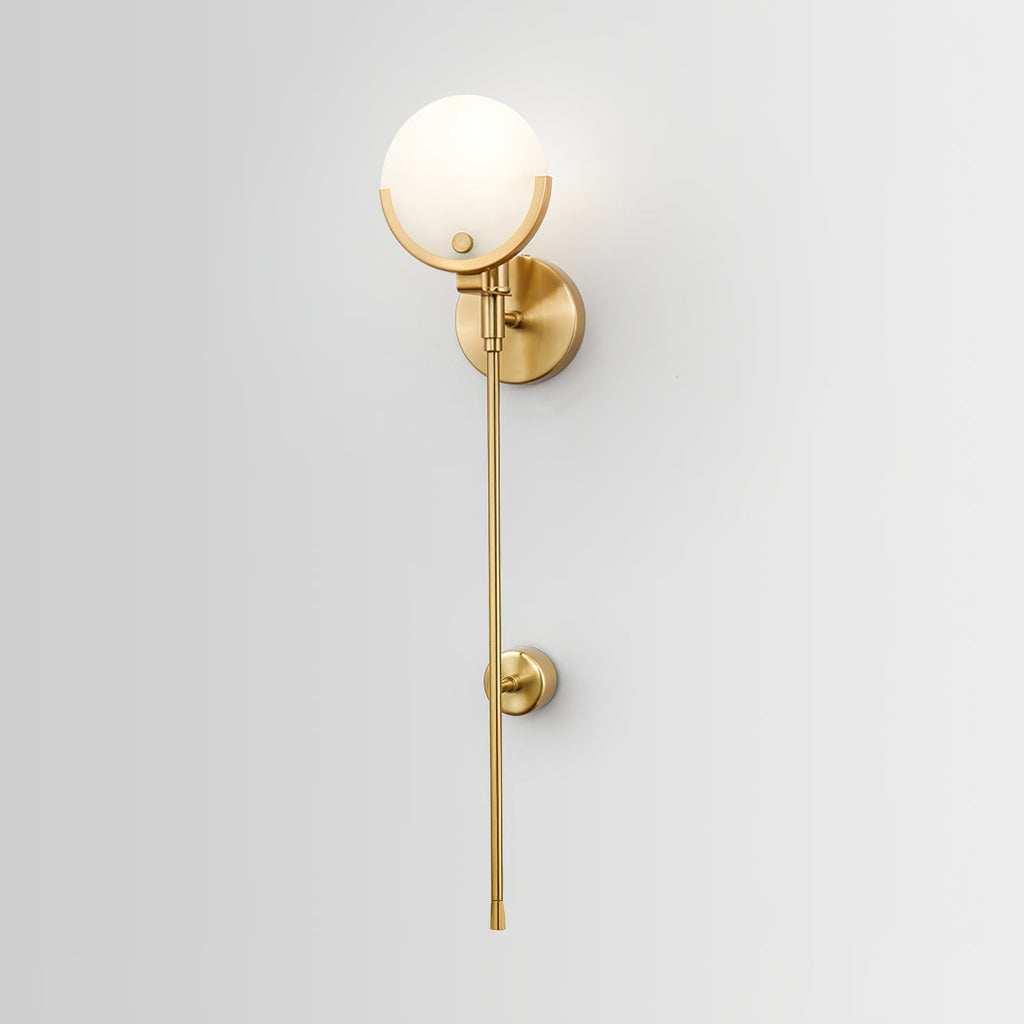 Kristy Alabaster Wall Sconce, Brass Frame, Two Heights, E14