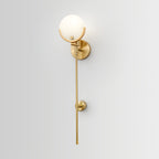 Kristy Alabaster Wall Sconce, Brass Frame, Two Heights, E14