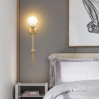 Kristy Alabaster Wall Sconce, Brass Frame, Two Heights, E14