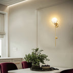 Kristy Alabaster Wall Sconce, Brass Frame, Two Heights, E14