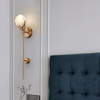 Kristy Alabaster Wall Sconce, Brass Frame, Two Heights, E14