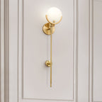 Kristy Alabaster Wall Sconce, Brass Frame, Two Heights, E14