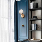 Kristy Alabaster Wall Sconce, Brass Frame, Two Heights, E14