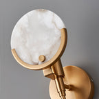 Kristy Alabaster Wall Sconce, Brass Frame, Two Heights, E14