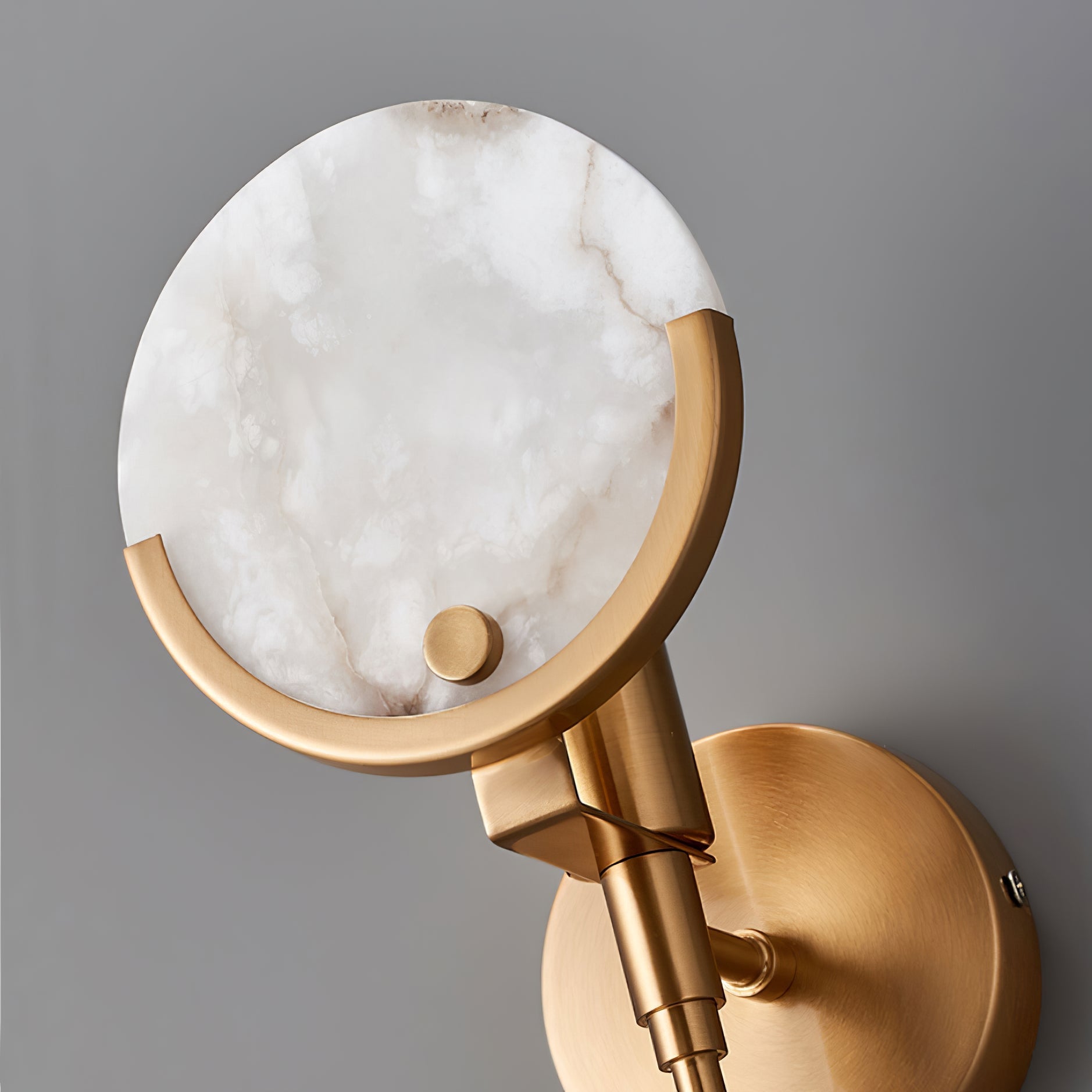 Kristy Alabaster Wall Sconce, Brass Frame, Two Heights, E14