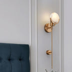 Kristy Alabaster Wall Sconce, Brass Frame, Two Heights, E14