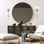 Kristy Alabaster Wall Sconce, Brass Frame, Two Heights, E14
