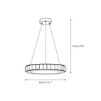 Dimension drawing of the alabaster chandelier at 40 cm / 15.7 in wide with a 150 cm / 59 in drop.