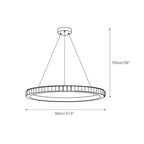 Dimension drawing of the alabaster chandelier at 95 cm / 37.4 in wide with a 150 cm / 59 in drop.
