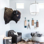 Natural bamboo pendant light with soft linen diffusion