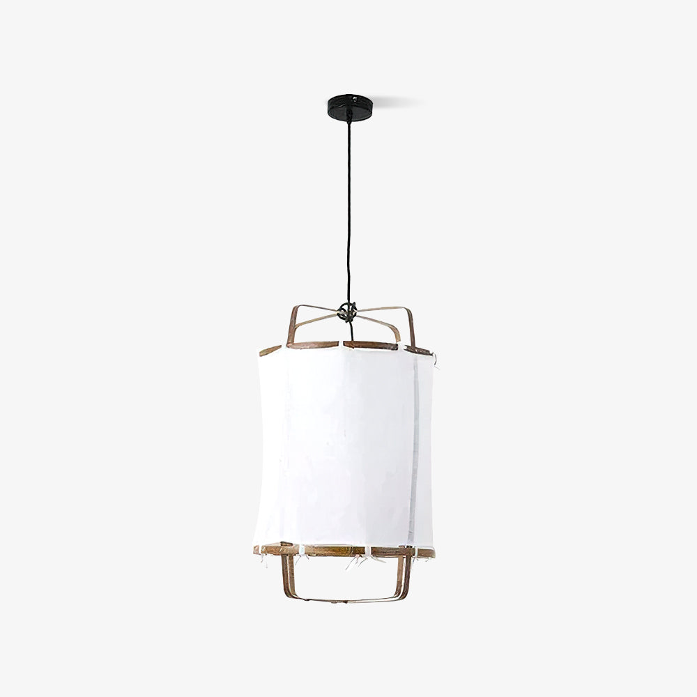 Bamboo pendant light with natural texture and warm light