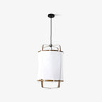 Bamboo pendant light with natural texture and warm light