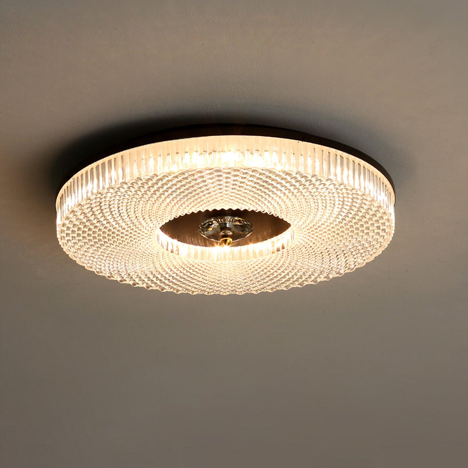 Round flush mount LED ceiling light casting even bright light