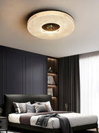 Slim flush mount ceiling light casting even light in a room