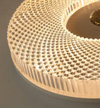 Flush mount LED ceiling light shown against a white ceiling