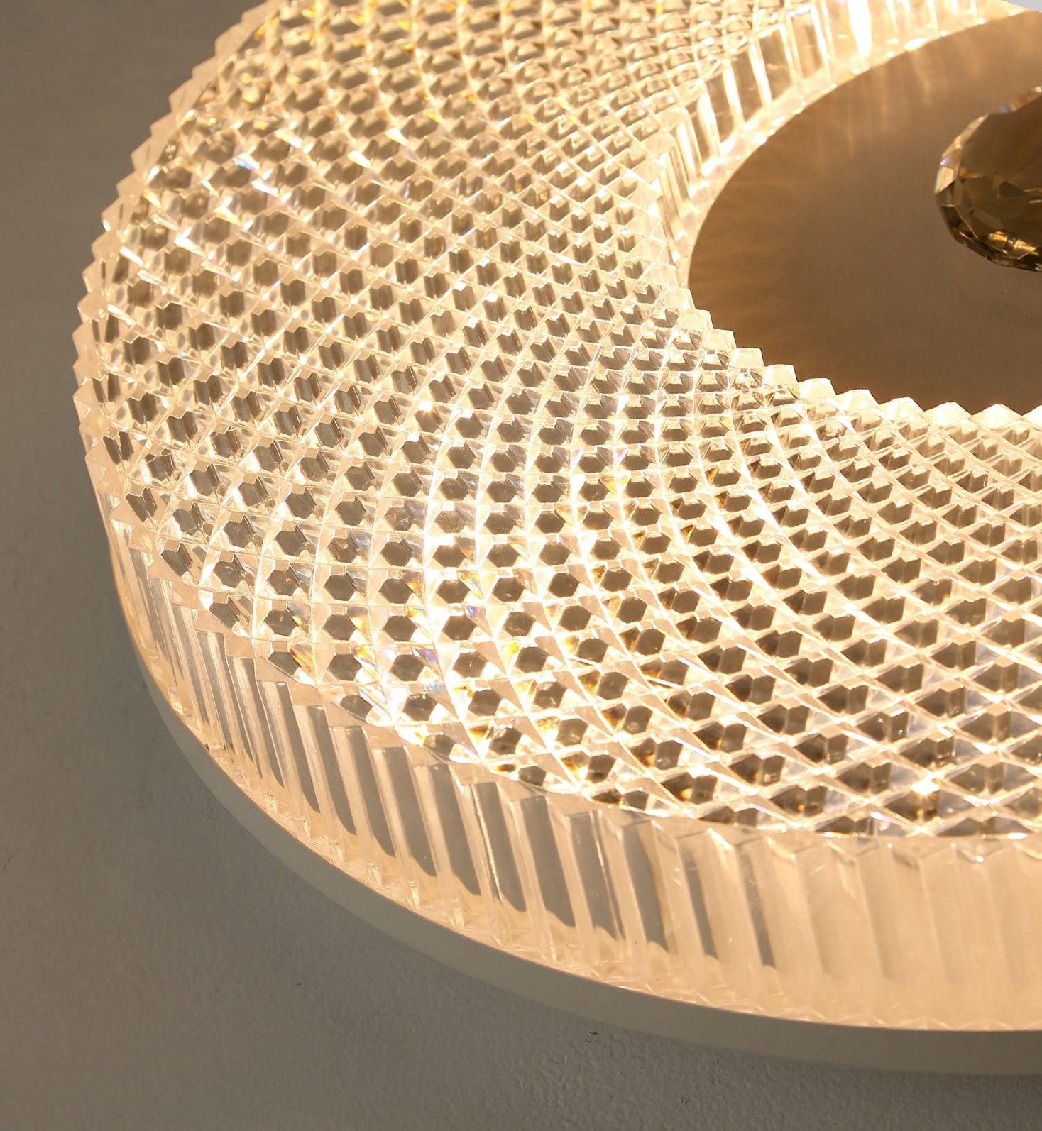 Flush mount LED ceiling light shown against a white ceiling