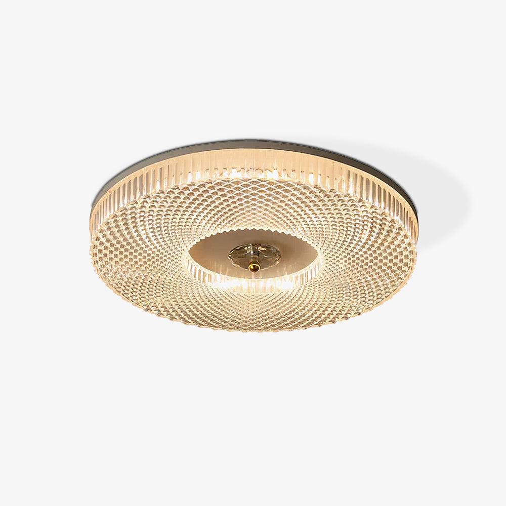 Slim LED flush mount ceiling light with white diffuser shade
