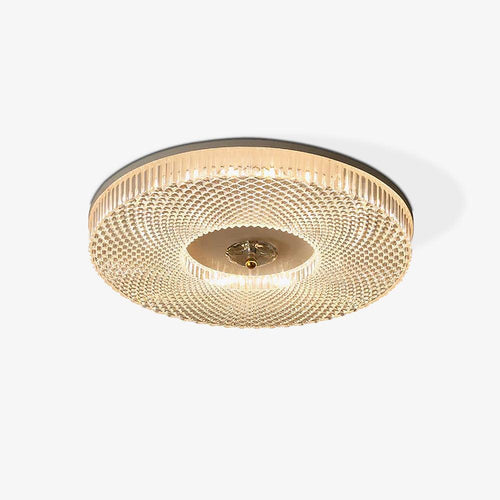 Slim LED flush mount ceiling light with white diffuser shade