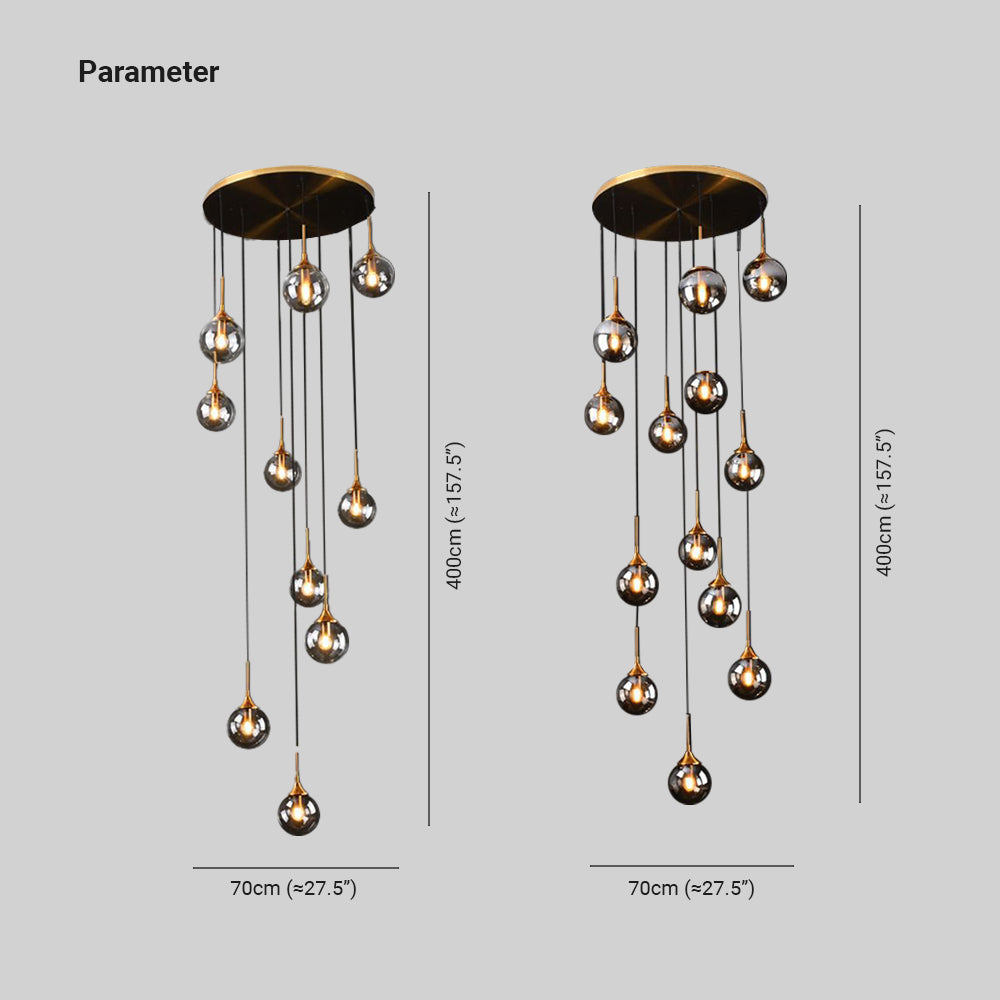 Clérachic Glass Spiral Chandelier for Stairwell — gallery 15, BT1115 1.