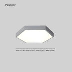 Dimension drawing for the Clérachic hexagon ceiling light: 30 cm / 11.8 in, 41 cm / 16.1 in, 50 cm / 19.7 in, 60 cm / 23.6 in.
