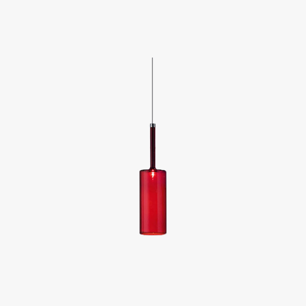 Minimalist Glass Pendant Light, Clear Red Orange or Grey, 3 Sizes, G4 Base