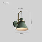 Dimension drawing for the Clérachic Morandi horn-shade wall sconce, 24 cm (≈9.4″) projection, 32 cm (≈12.6″) tall, 18 cm (≈7″) shade.