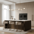 Black finish Baer pendant light with white glass shades